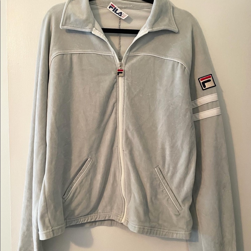 Vintage Velvet FILA Jacket with Zipper, M / L
